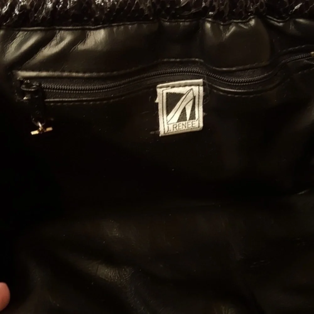 J. RENEE BLACK SNAKE VINTAGE‎ SHOULDER BAG